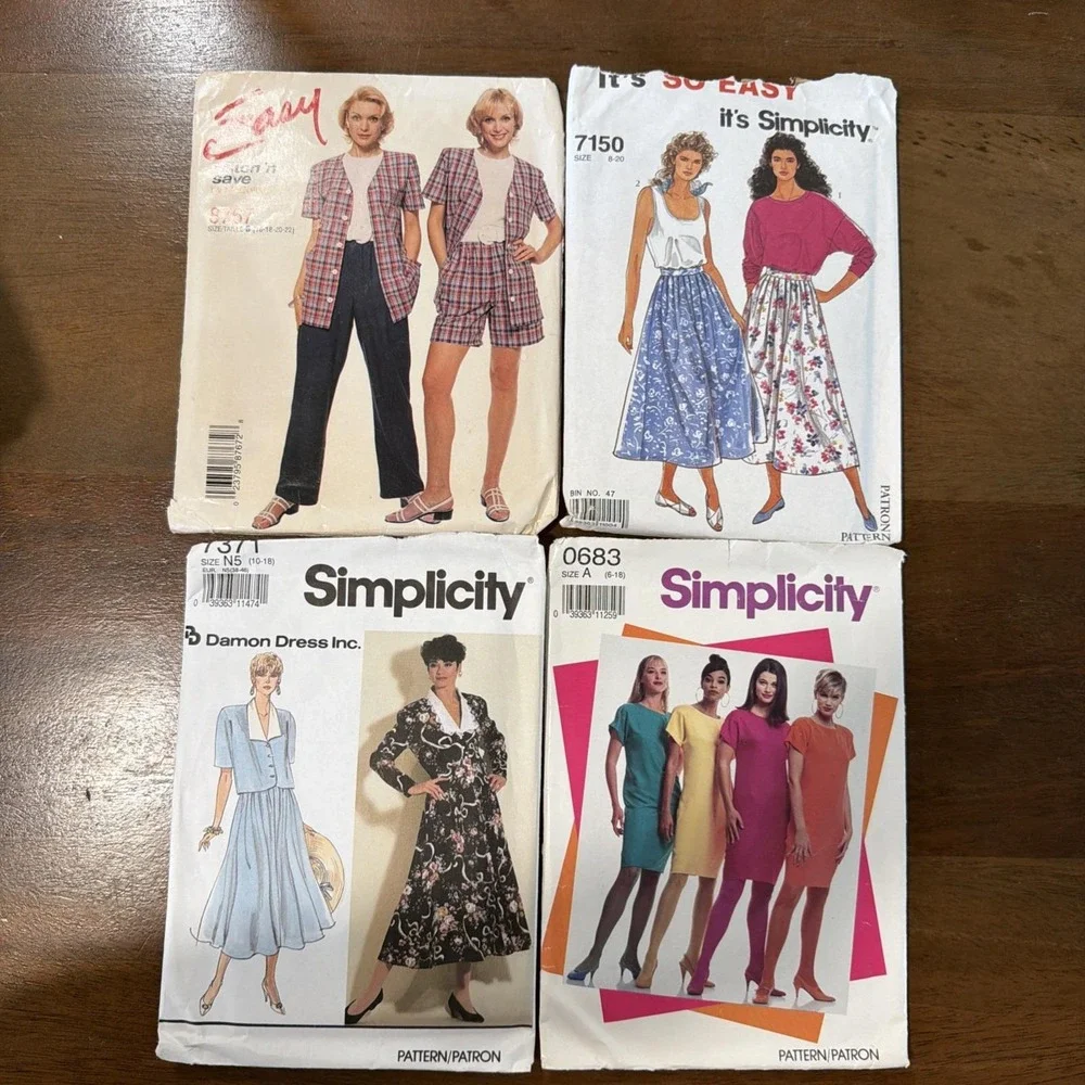 4- Vintage 90S Women's Multi Size Sewing Patterns